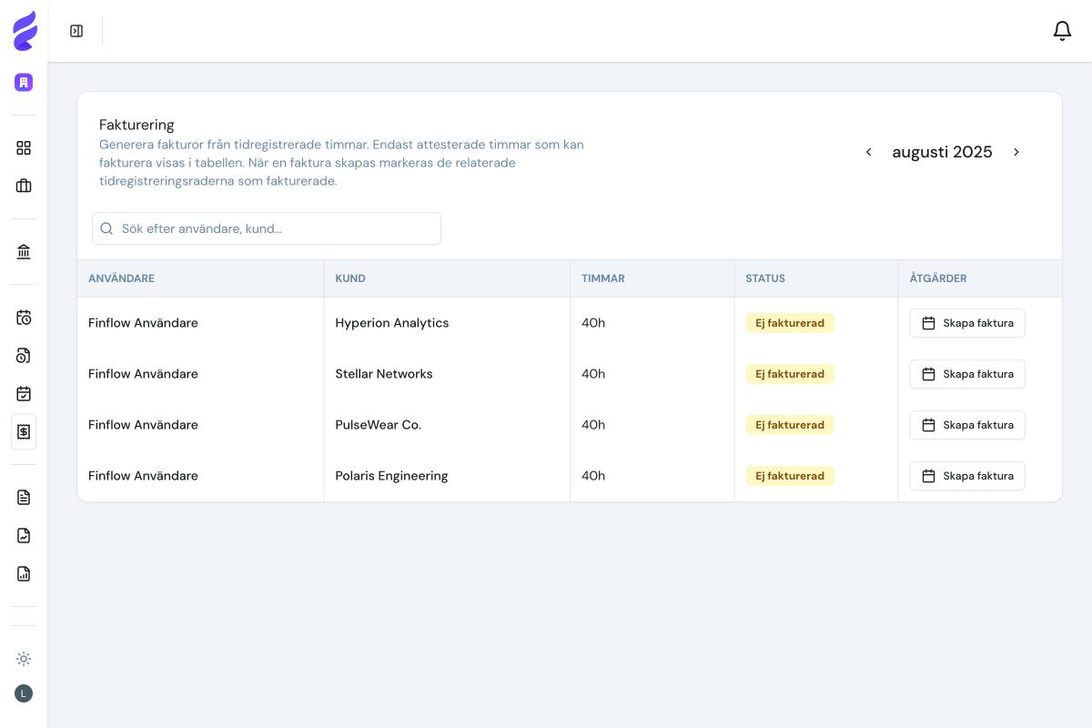 TimeTracker invoicing preview