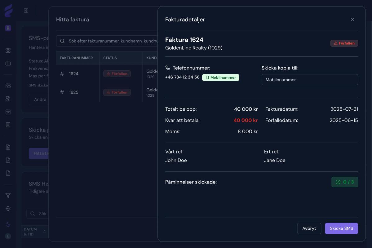 SMS notifications preview
