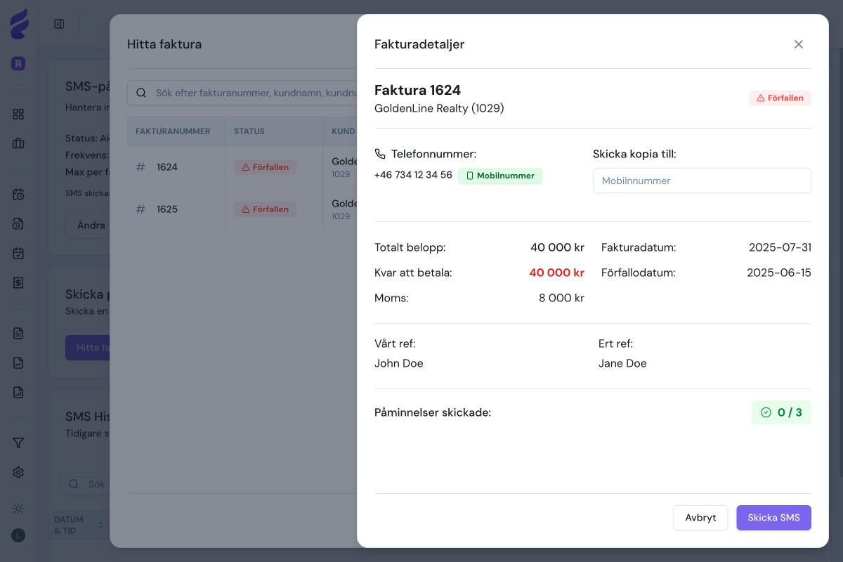 SMS notifications preview